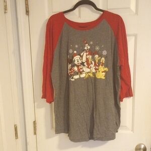 Torrid Red and Gray Long Sleeve Tee